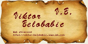 Viktor Belobabić vizit kartica